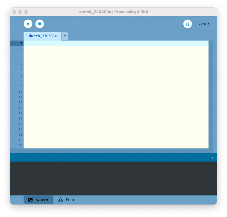Hauptfenster von Processing.